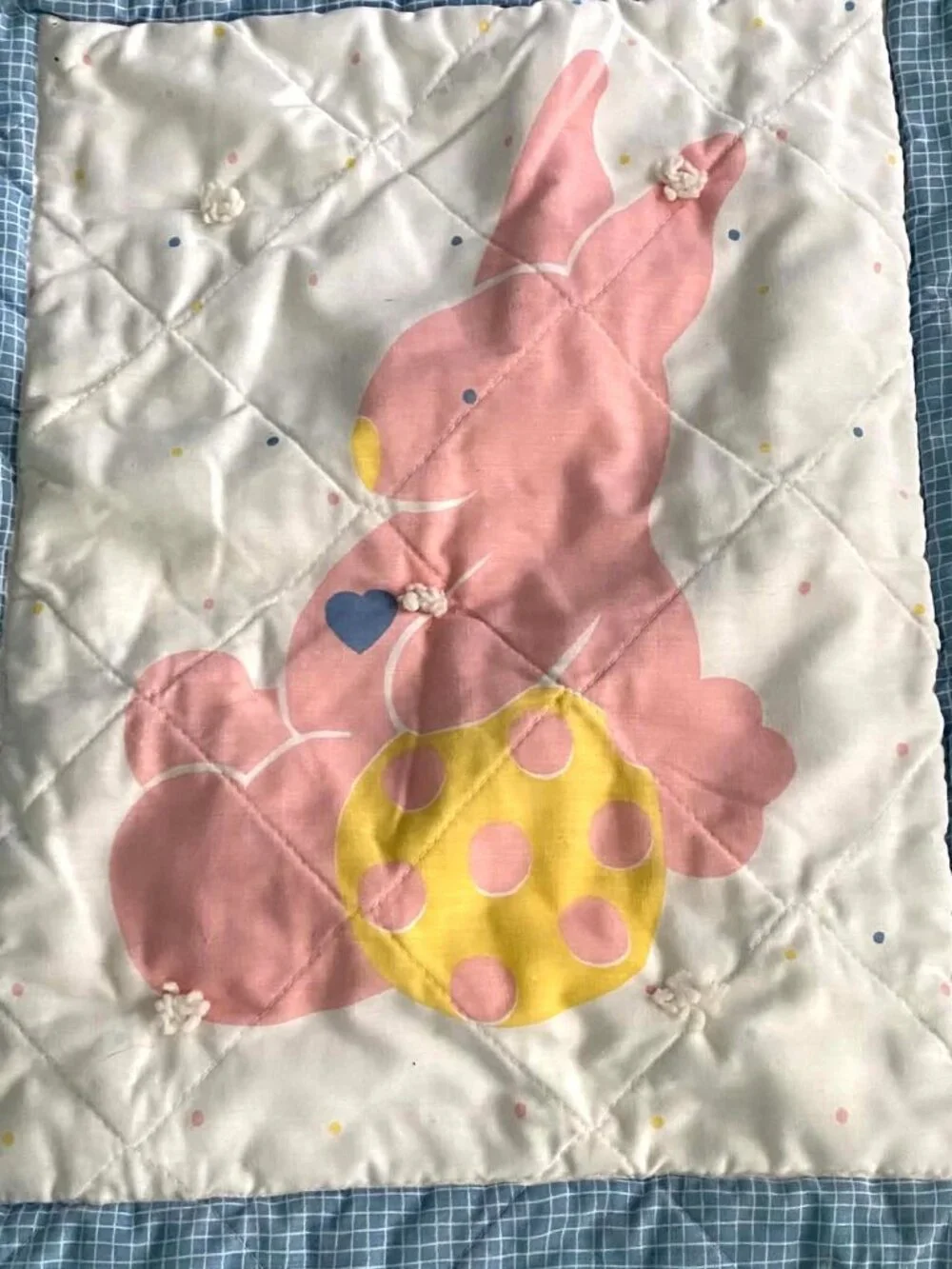Vintage GAP Kids Teddy Bear Quilt GEAR ♥ KIDS Blue Pink Y2K Nursery